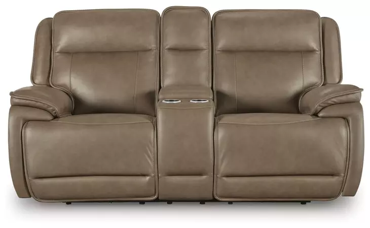 Malcesine Sahara Leather 80" Zero Gravity Power Reclining Loveseat with USB Charging