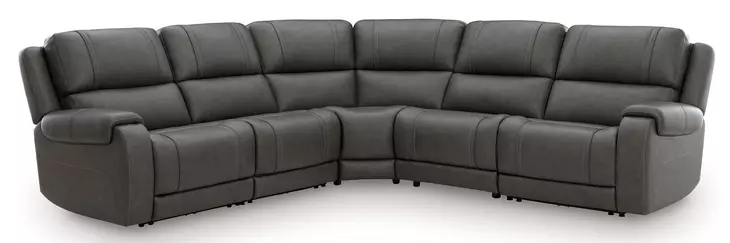 5Z Pendley Anchor Leather 5 Piece Modular Power Reclining Sectional with USB Charging and 2 Armless Power Recliners