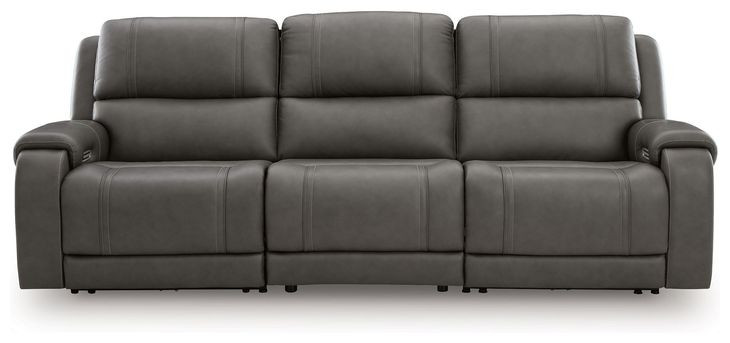 5Z Pendley Anchor Leather 3 Piece Modular Power Reclining Sectional with USB Charging and Heat Massage