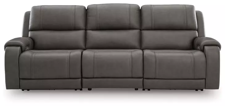 5Z Pendley Anchor Leather 3 Piece Modular Power Reclining Sectional with USB Charging and Heat Massage