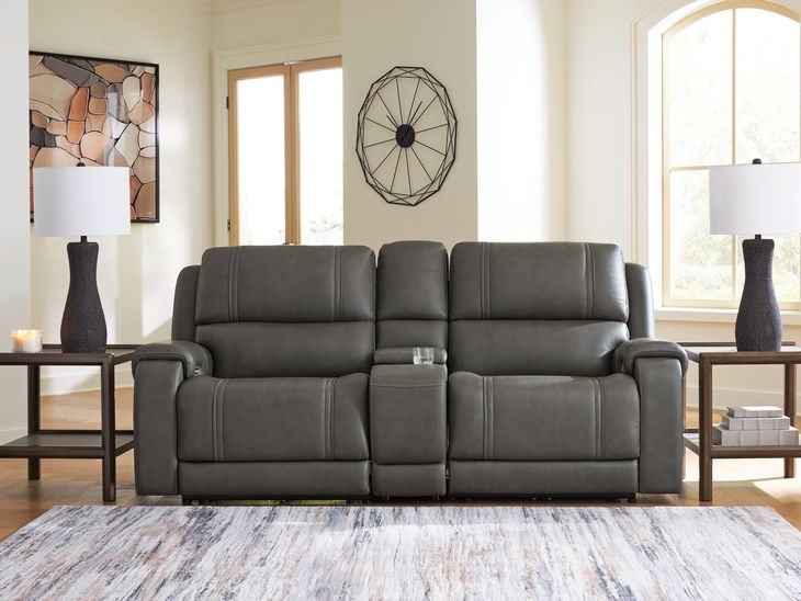 5Z Pendley Anchor Leather 3 Piece Modular Power Reclining Sectional with USB Charging and Console