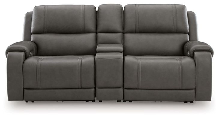 5Z Pendley Anchor Leather 3 Piece Modular Power Reclining Sectional with USB Charging and Console
