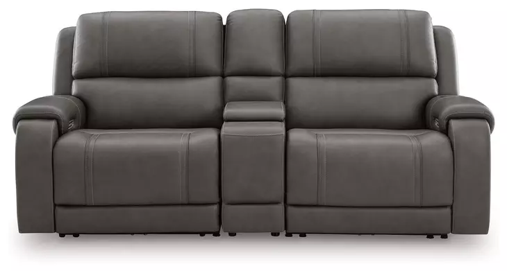5Z Pendley Anchor Leather 3 Piece Modular Power Reclining Sectional with USB Charging and Console