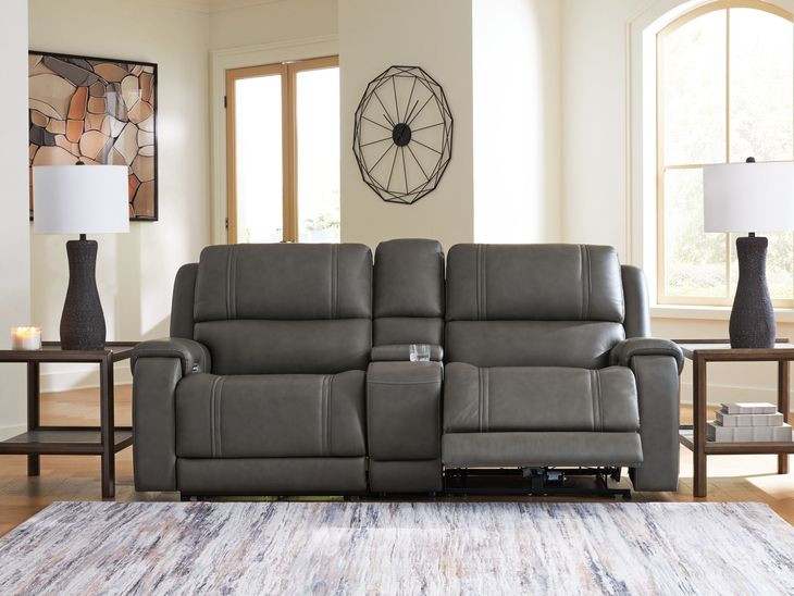 5Z Pendley Anchor Leather 3 Piece Modular Power Reclining Sectional with USB Charging and Console