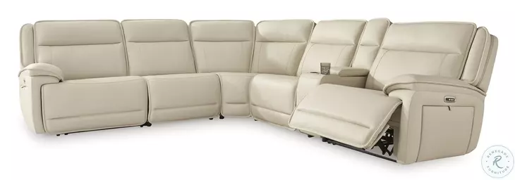 Double Deal Almond 6 Piece Power Reclining Sectional
