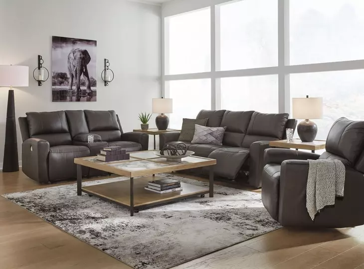 Boxmere Storm Leather Power Reclining Living Room Set