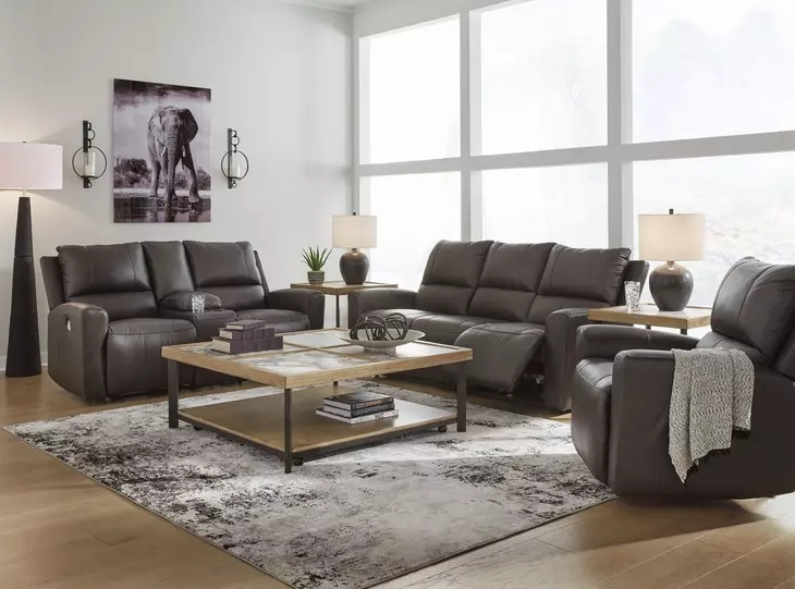 Boxmere Storm Leather Power Reclining Living Room Set