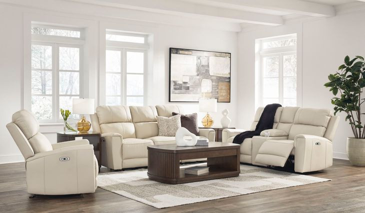 Dahlmoore Almond Leather Power Reclining Living Room Set
