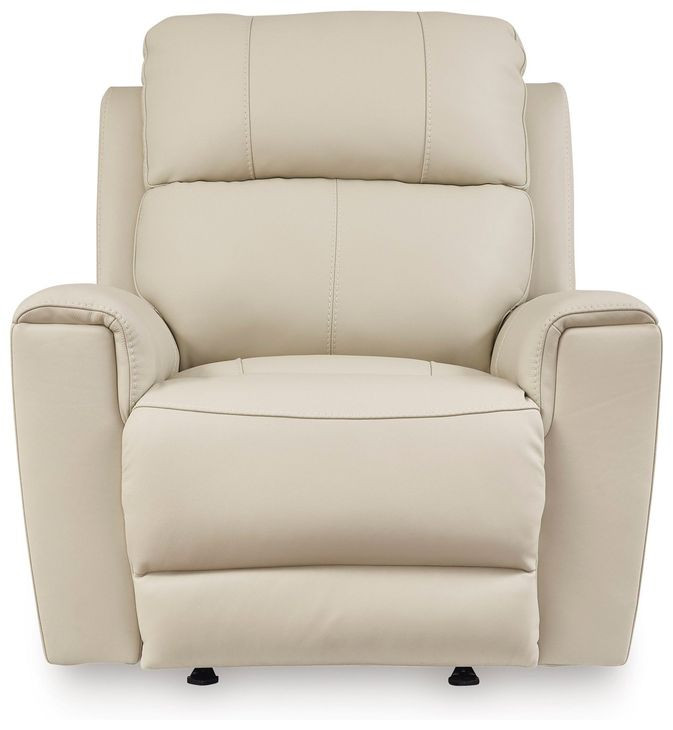 Dahlmoore Almond Leather Rocker Power Recliner with USB Charging