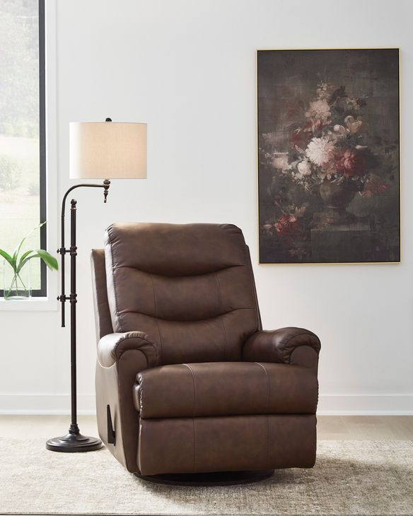 Cedarbrooke Espresso Leather Swivel Glider Recliner