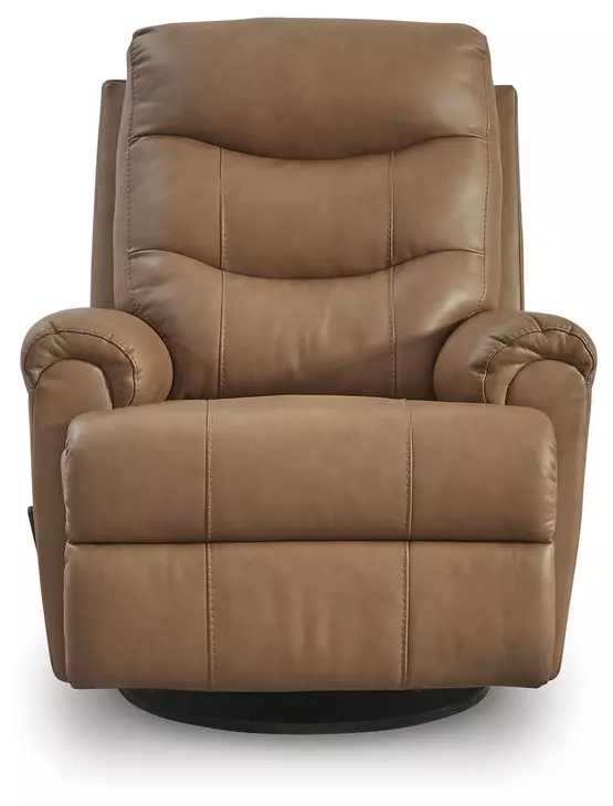Dolinger Butternut Leather Swivel Glider Recliner