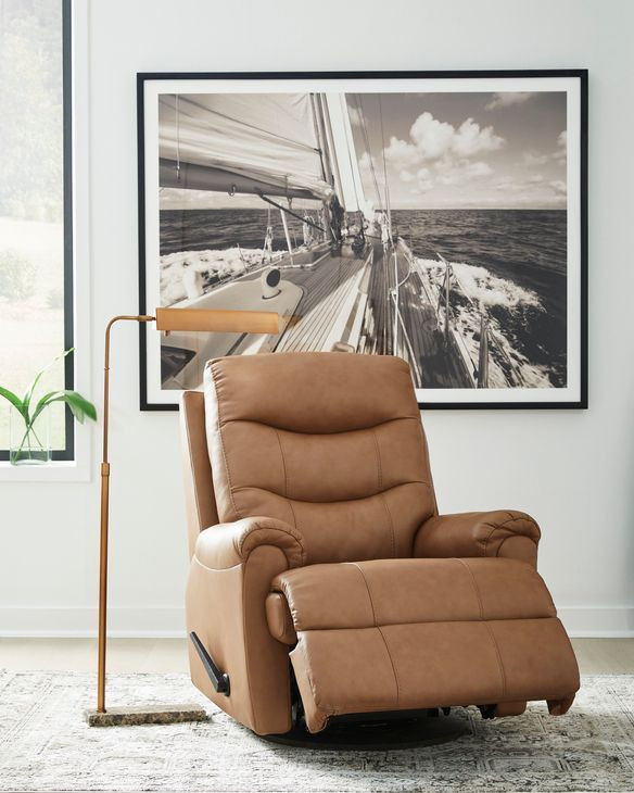 Cedarbrooke Butternut Leather Swivel Glider Recliner