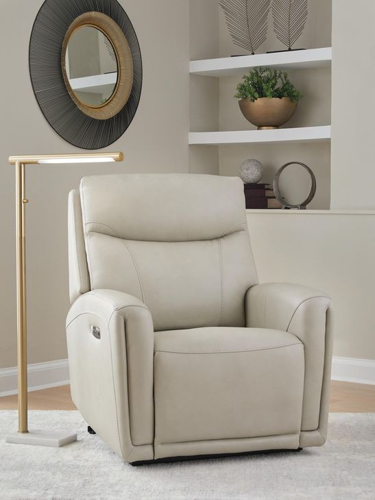 Casa Maria Bone Leather Auto Glide Power Recliner with Power Headrest and USB Charging