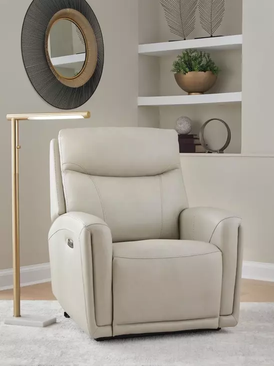 Bosara Bone Leather Auto Glide Power Recliner with Power Headrest and USB Charging