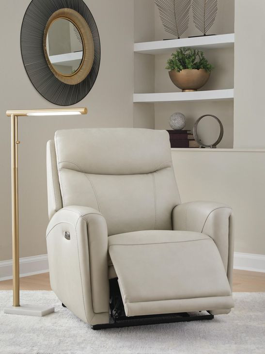 Casa Maria Bone Leather Auto Glide Power Recliner with Power Headrest and USB Charging