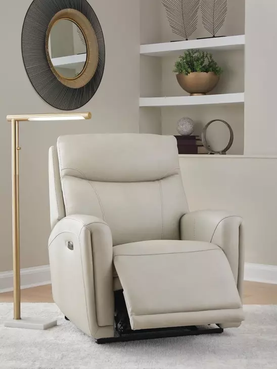 Bosara Bone Leather Auto Glide Power Recliner with Power Headrest and USB Charging