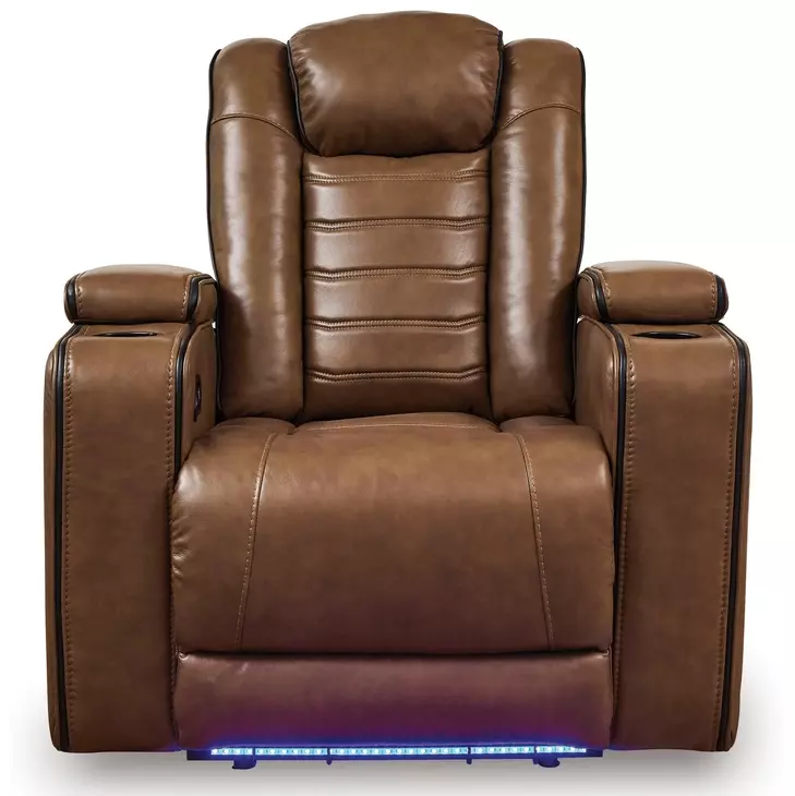Mestrino Amber Leather Power Recliner with Power Headrest and USB Charging