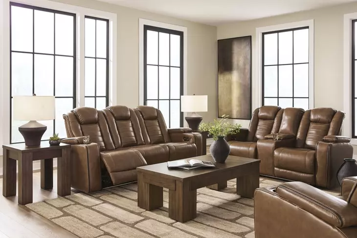 Mestrino Amber Leather Power Reclining Living Room Set