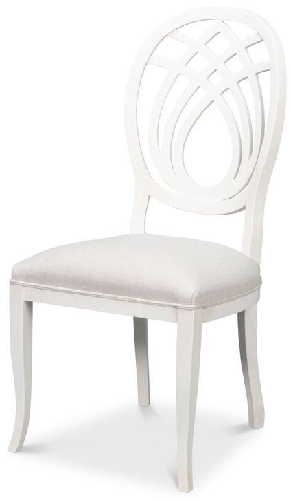 Goccia Cortina White Upholstered Side Chair Set of 2