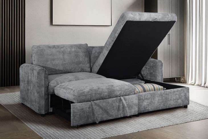 Finn Gray 46" Loveseat with Pop Up Sleeper