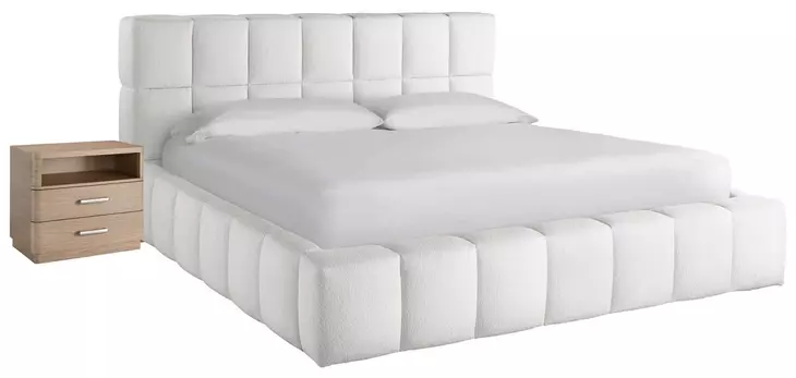 Voyage Ivory Upholstered Colina Platform Bedroom Set