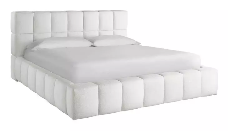 Voyage Ivory King Upholstered Colina Platform Bed