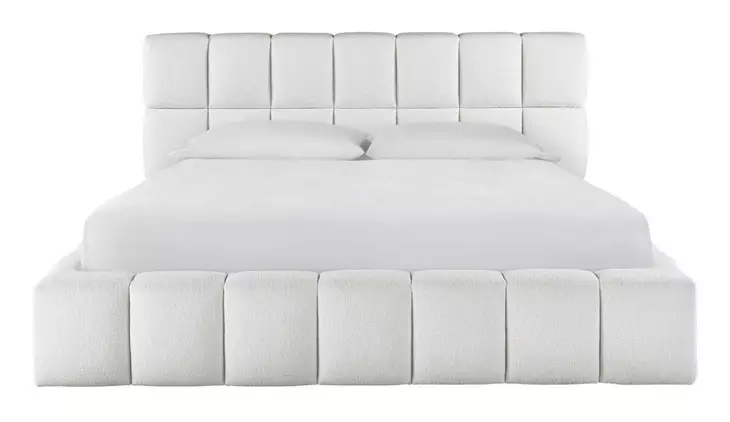 Voyage Ivory King Upholstered Colina Platform Bed