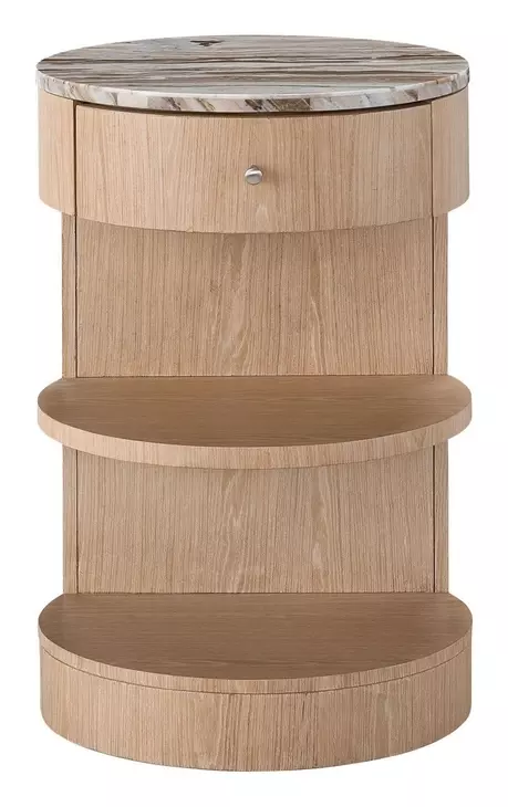 Voyage Tech Oak 1 Drawer Open Stone Top Breeze Nightstand