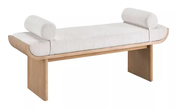 Voyage Ivory and White Oak Upholstered Panel Bedroom Set