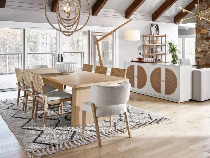 Voyage Tech Oak 110" Extendable Rectangular Dining Table