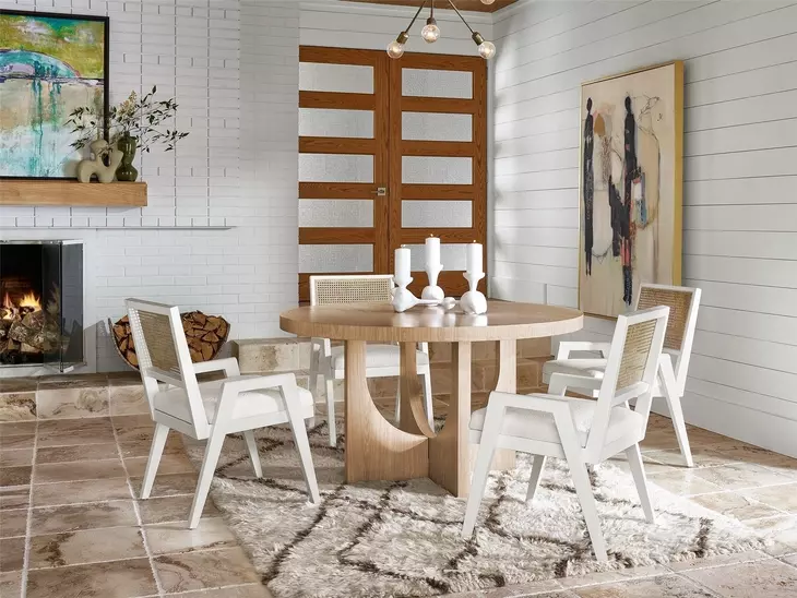 Voyage Ivory Upholstered Sonora Arm Chair Set of 2