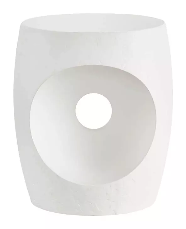 Voyage Abaco White Round Canyo Accent Table