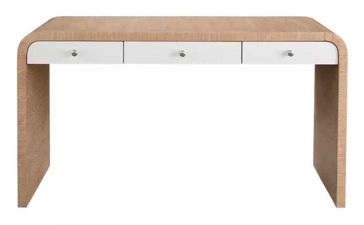 Voyage Tech Oak and Glacier 56" Writing Desk