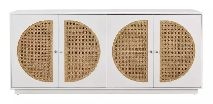 Voyage Glacier and Brown 4 Door Credenza