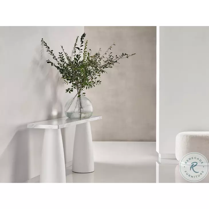 Solace White Carrara Console Table