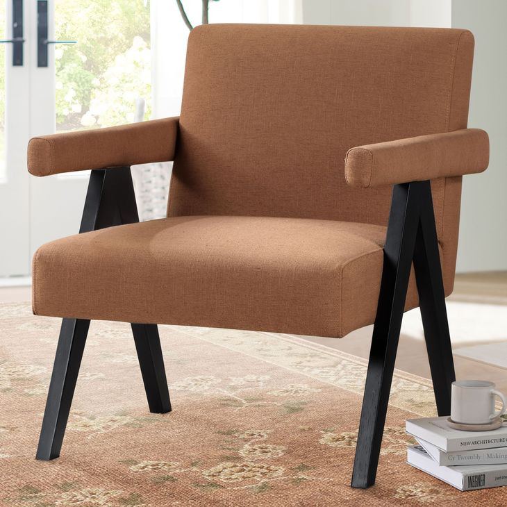 Helen Rust and Black Accent Chair