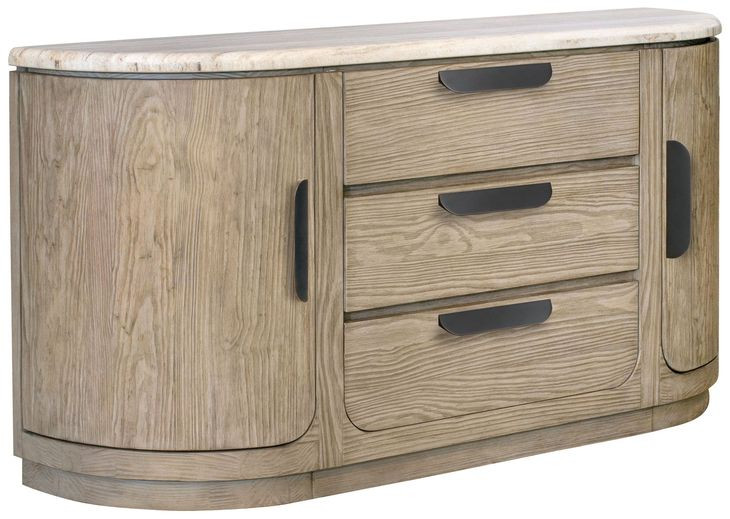 Braelyn Dorian Gray and White 2 Door Stone Top Buffet