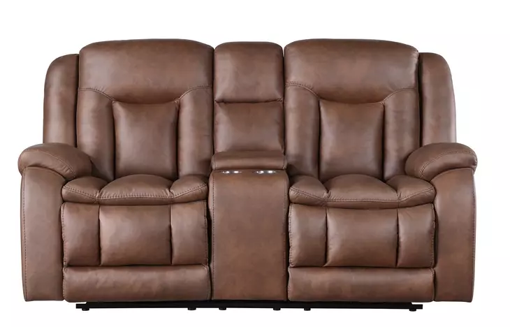 Morello Brown Dual Reclining 77" Console Loveseat