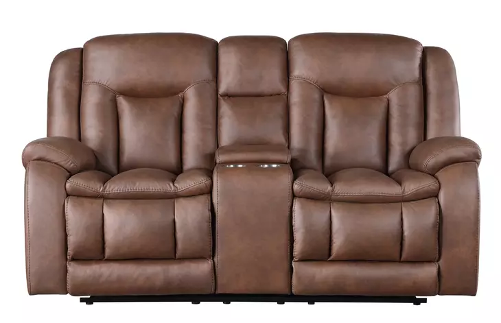 Morello Brown Power Reclining 77" Console Loveseat Power Footrest
