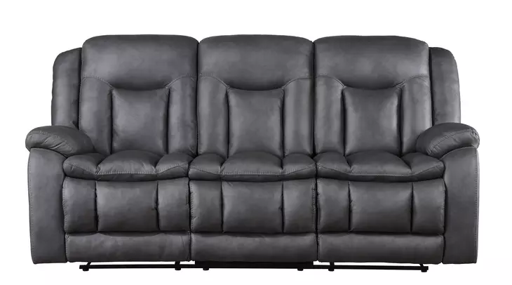 Morello Gray Power Reclining 88" Sofa Power Footrest