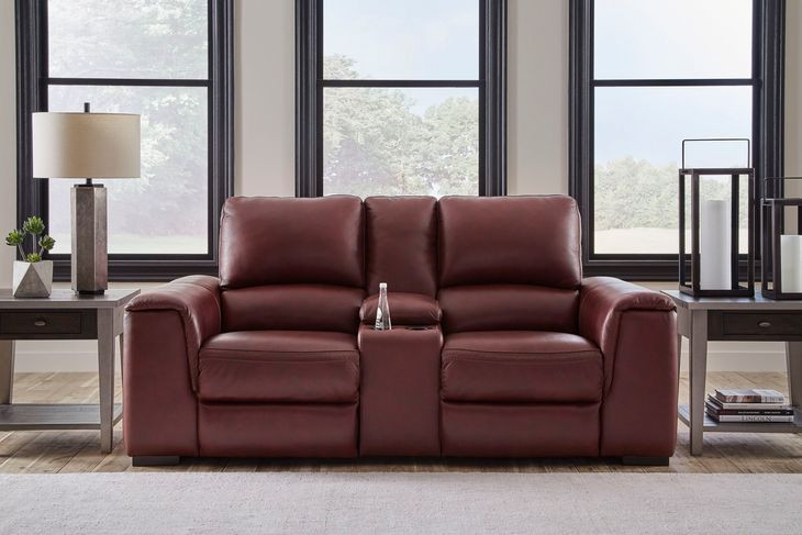 Alessandro Garnet Power Reclining Console Loveseat