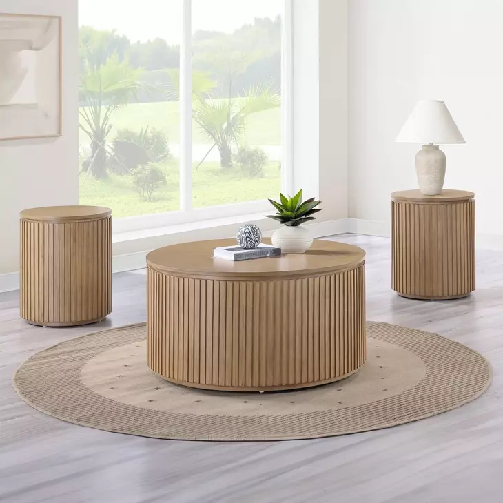 Colvin Brown Round Coffee Table