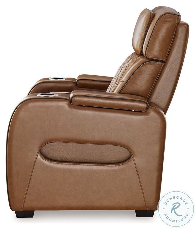 Boyington Caramel Power Reclining Living Room Set with Adjustable Headrest