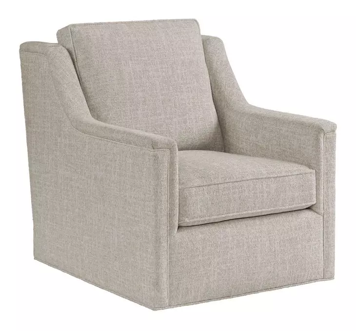 U Choose Beige Upholstered Swivel Accent Chair