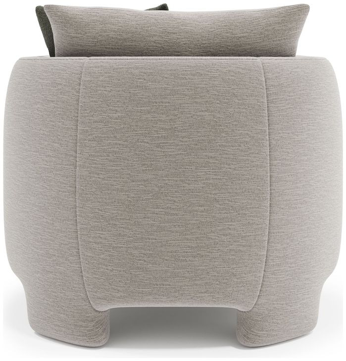 Rowan Beige Upholstered Lounge Chair with Pillow