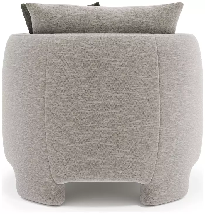 Rowan Beige Upholstered Lounge Chair with Pillow