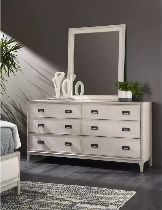 Waverly Rolling Fog 6 Drawer Dresser
