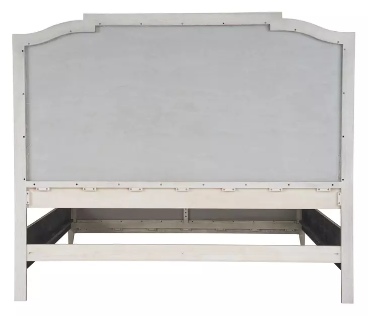 Waverly Beige and Rolling Fog King Upholstered Panel Bed