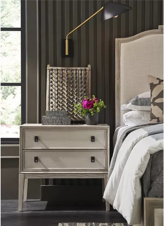 Waverly Rolling Fog 2 Drawer Nightstand with USB Charging