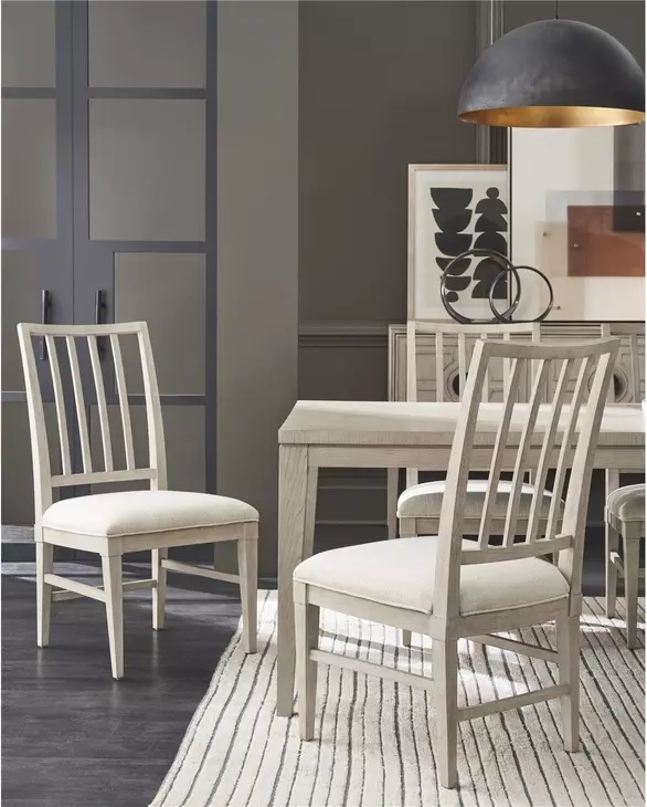 Waverly Beige Upholstered Splat Back Side Chair Set of 2